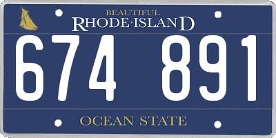RI license plate 674891