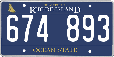 RI license plate 674893