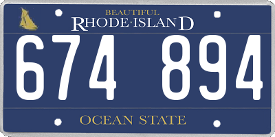 RI license plate 674894