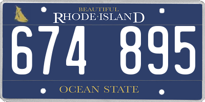 RI license plate 674895