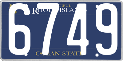 RI license plate 6749