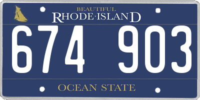 RI license plate 674903
