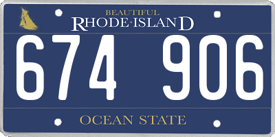 RI license plate 674906