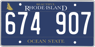 RI license plate 674907