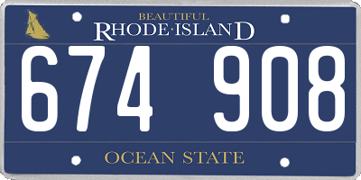 RI license plate 674908