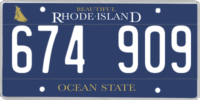 RI license plate 674909