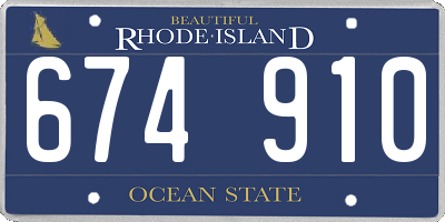 RI license plate 674910