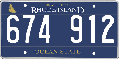 RI license plate 674912