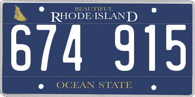 RI license plate 674915