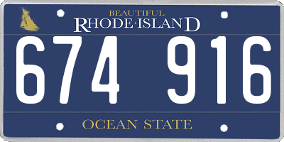 RI license plate 674916