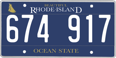 RI license plate 674917