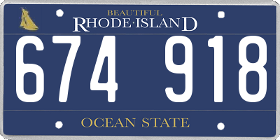 RI license plate 674918