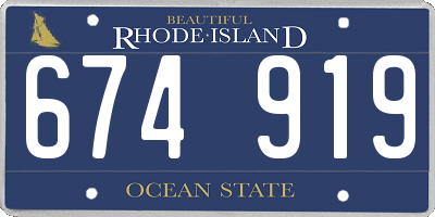 RI license plate 674919