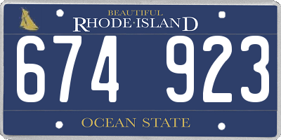 RI license plate 674923