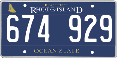 RI license plate 674929