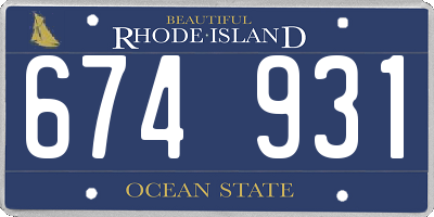 RI license plate 674931