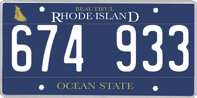 RI license plate 674933
