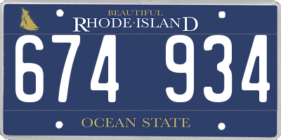 RI license plate 674934