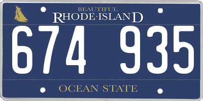 RI license plate 674935