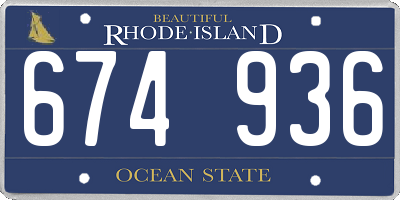 RI license plate 674936