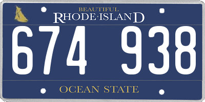 RI license plate 674938