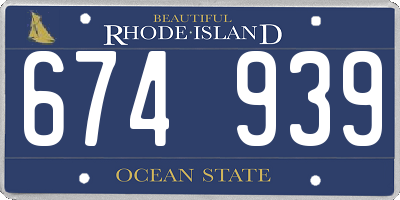 RI license plate 674939