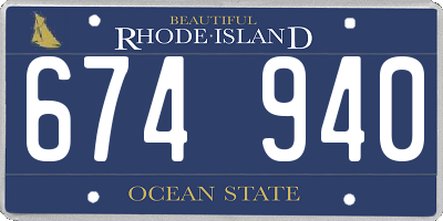 RI license plate 674940