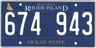RI license plate 674943