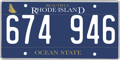 RI license plate 674946