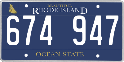 RI license plate 674947