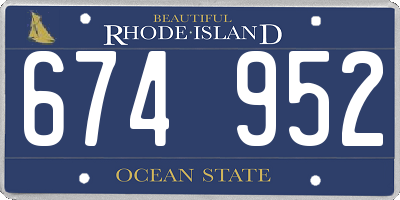RI license plate 674952