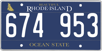 RI license plate 674953