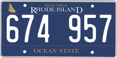RI license plate 674957
