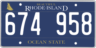 RI license plate 674958