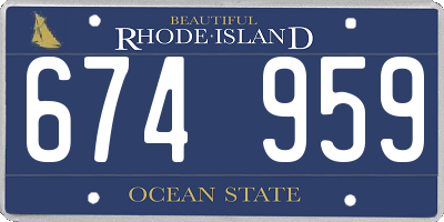 RI license plate 674959