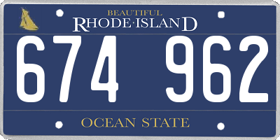 RI license plate 674962