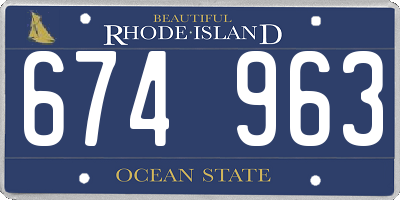 RI license plate 674963