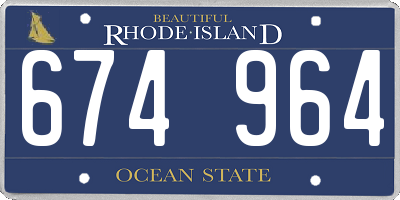 RI license plate 674964