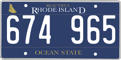 RI license plate 674965