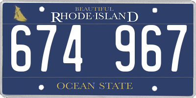RI license plate 674967