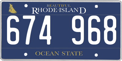 RI license plate 674968