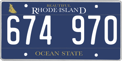 RI license plate 674970