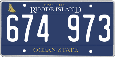 RI license plate 674973