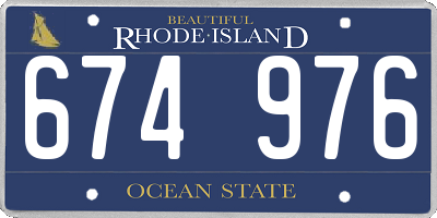 RI license plate 674976