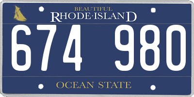 RI license plate 674980