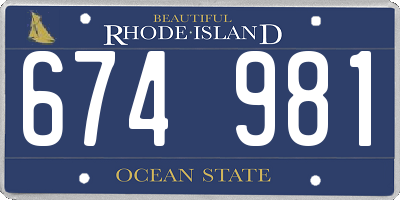 RI license plate 674981