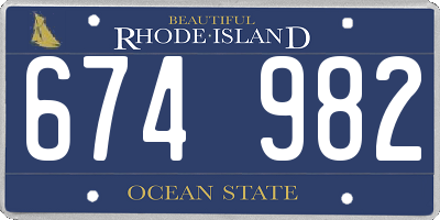 RI license plate 674982