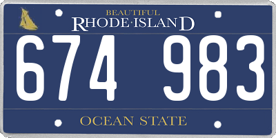 RI license plate 674983