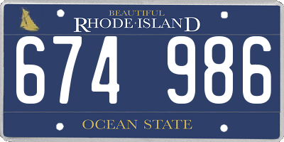 RI license plate 674986