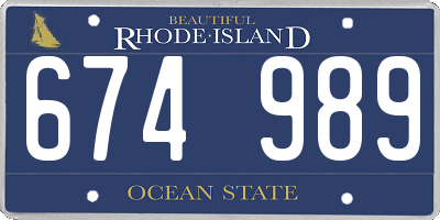 RI license plate 674989